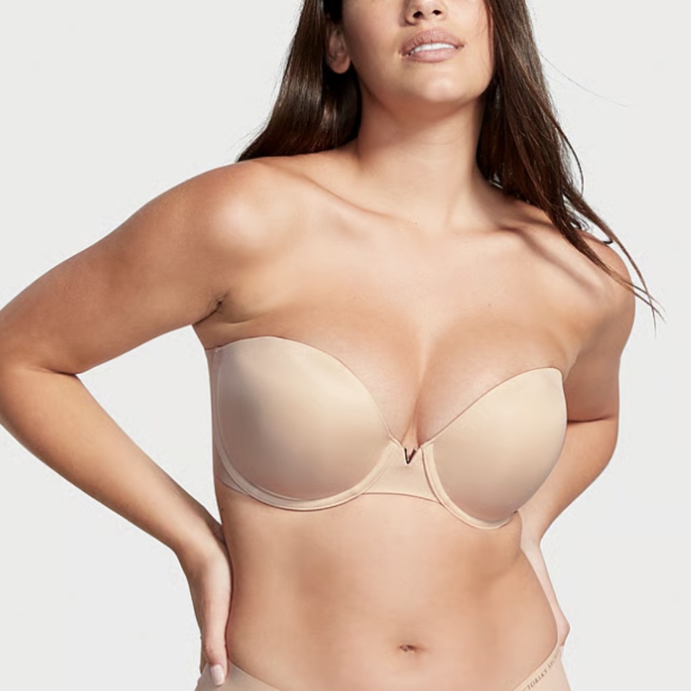VICTORIA'S SECRET Illusions Smooth Uplift Strapless Bra (Beige | 34DD)